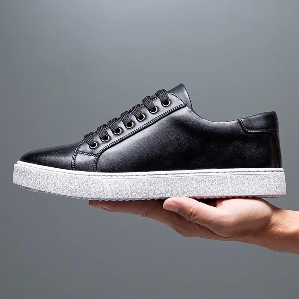 Men's Leather Sneakers with Genuine Fit and Lace-Up - Image 11