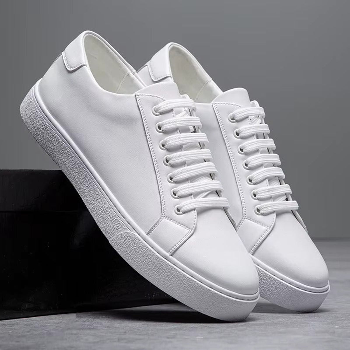 Men's Leather Sneakers with Genuine Fit and Lace-Up - Image 13