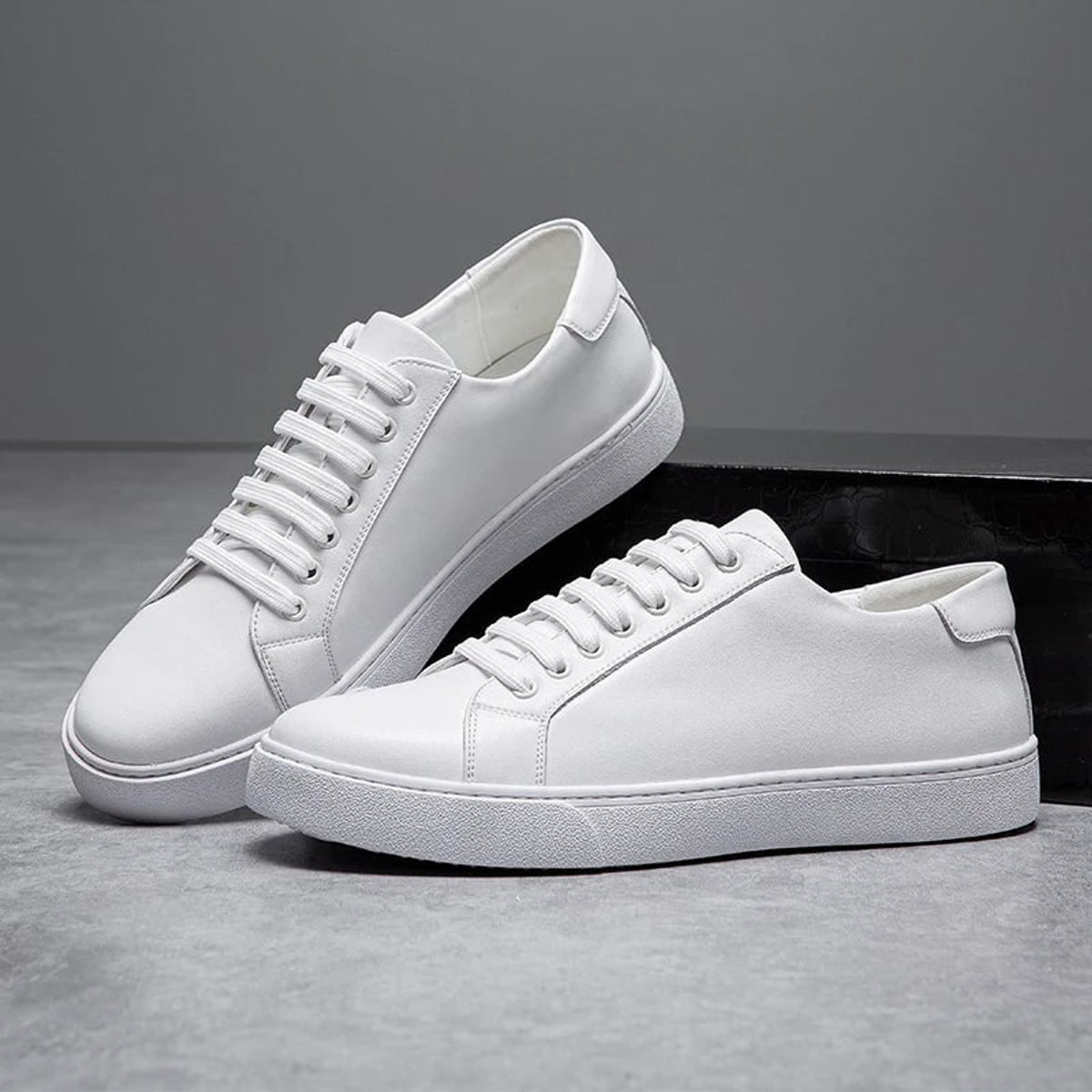 Men's Leather Sneakers with Genuine Fit and Lace-Up - Image 14