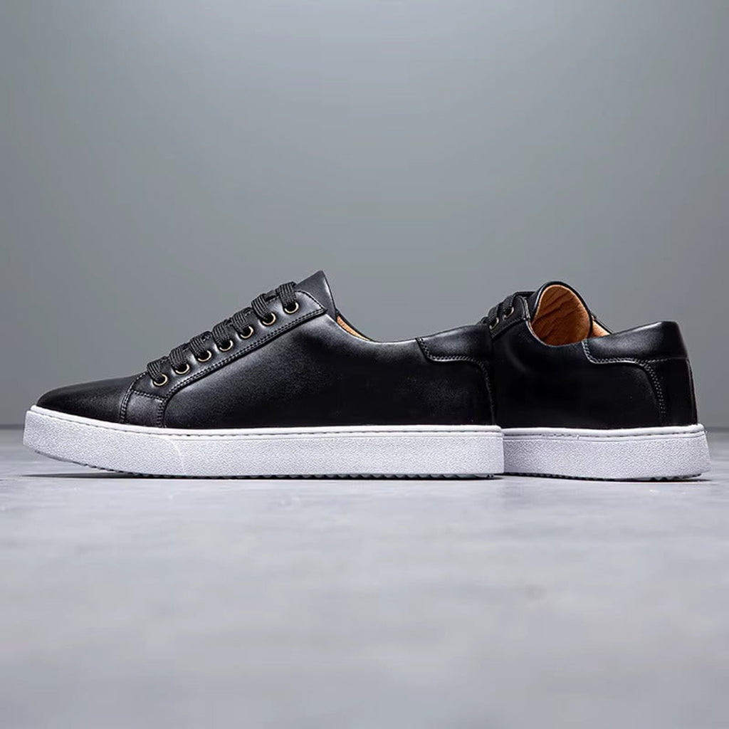 Men's Leather Sneakers with Genuine Fit and Lace-Up - Image 9