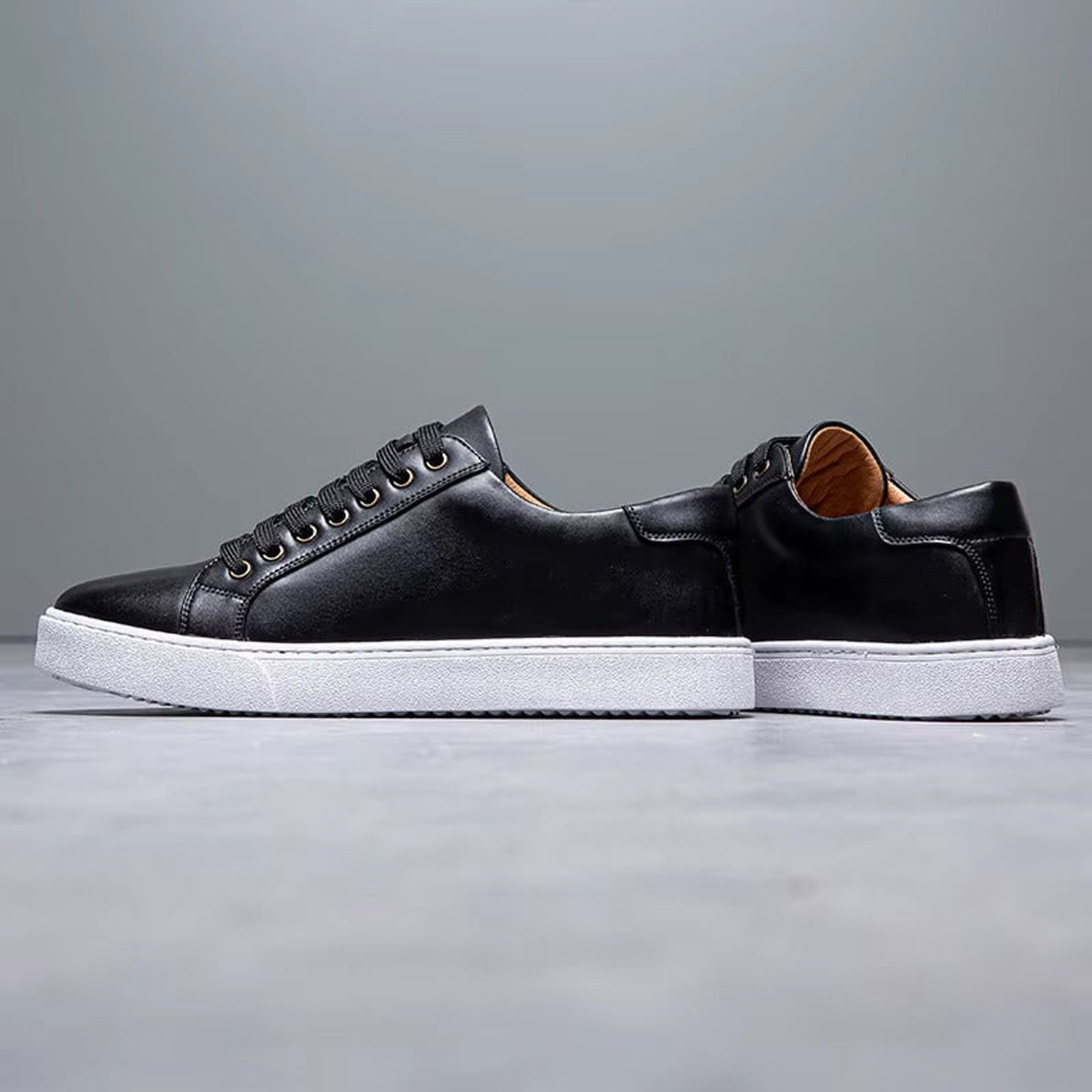 Men's Leather Sneakers with Genuine Fit and Lace-Up - Image 9