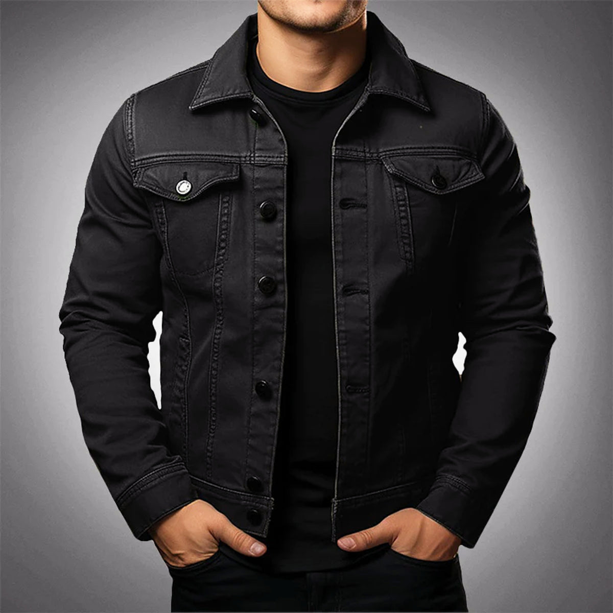 Men's Outerwear with Relaxed Jacket and Button-Front - Image 2