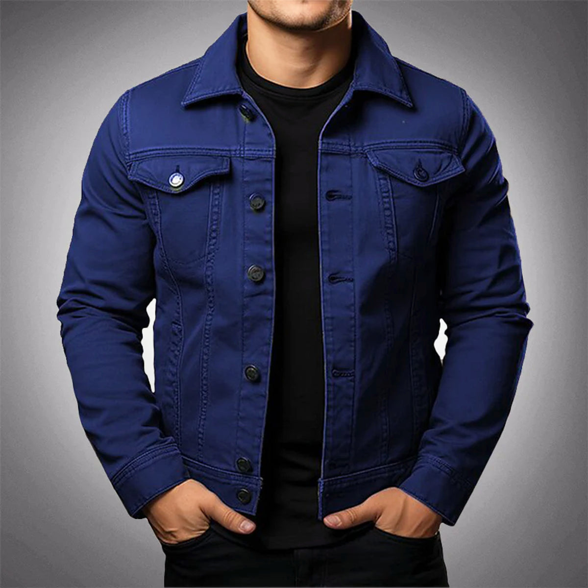 Men's Outerwear with Relaxed Jacket and Button-Front - Image 4