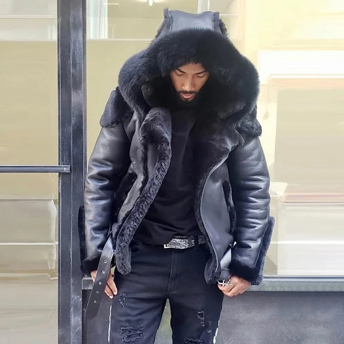 Men's Outerwear with Relaxed Jacket and Hood - Image 2