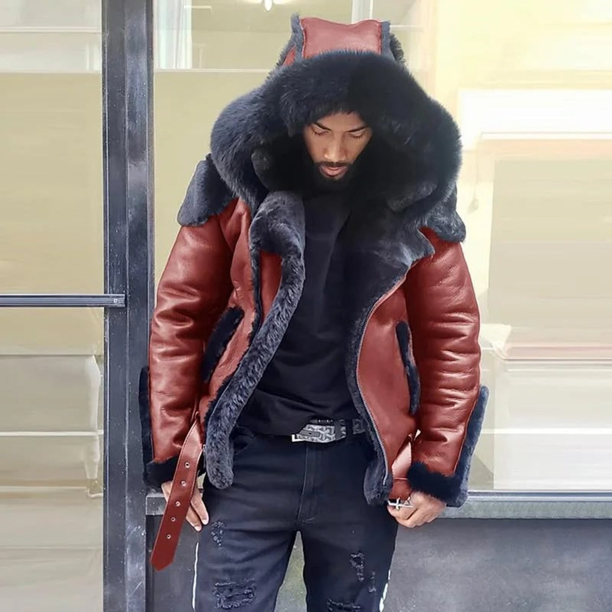 Men's Outerwear with Relaxed Jacket and Hood - Image 3