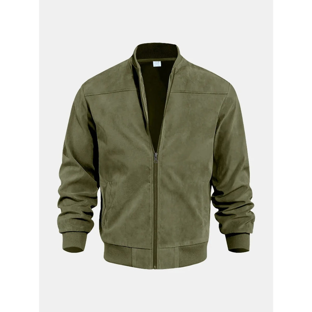 Men's Outerwear with Streamlined Bomber Jacket and Ribbed Cuffs - Image 1