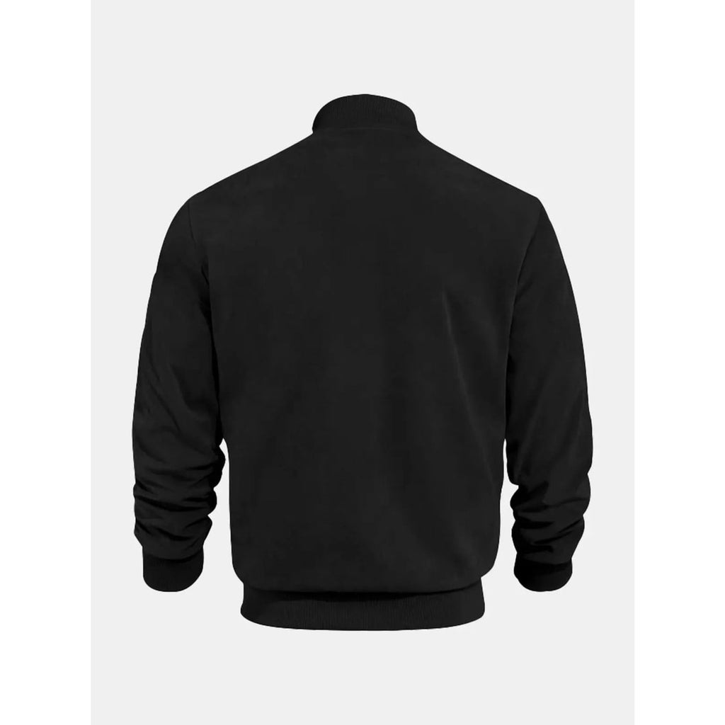 Men's Outerwear with Streamlined Bomber Jacket and Ribbed Cuffs - Image 10