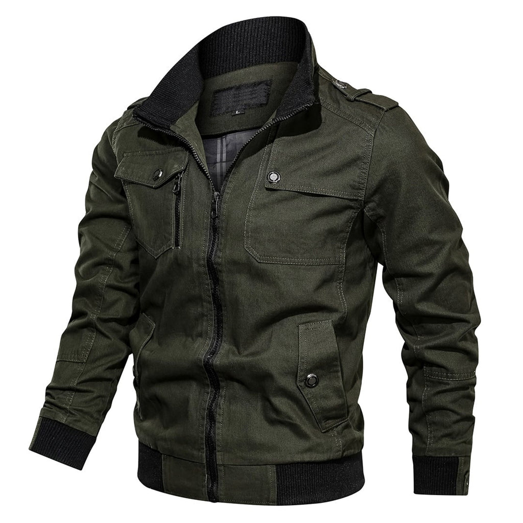Men's Outerwear with Streamlined Bomber Jacket and Stand Collar - Image 5