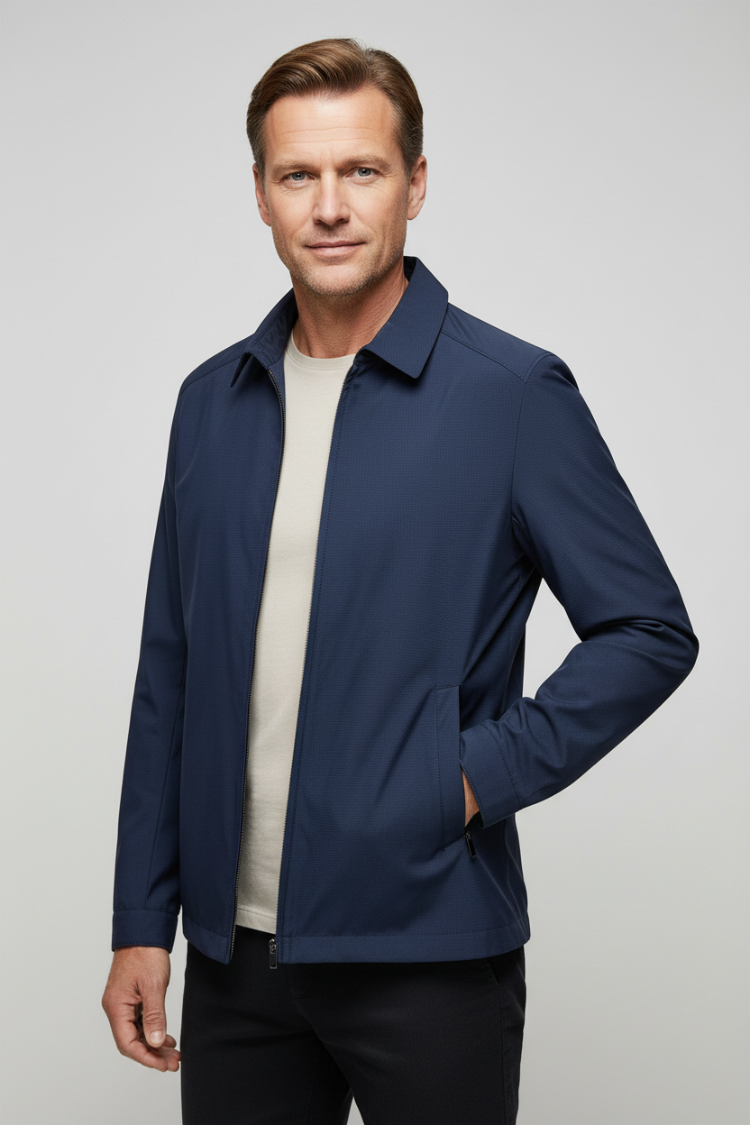 Men's Outerwear with Streamlined Harrington Jacket and Collared Zip-Up - Image 6