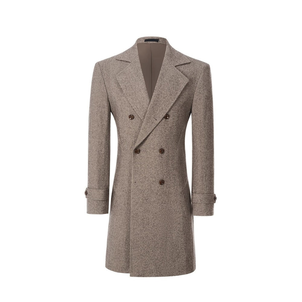 Men's Outerwear with Streamlined Long Coat and Double-Breasted Front - Image 6