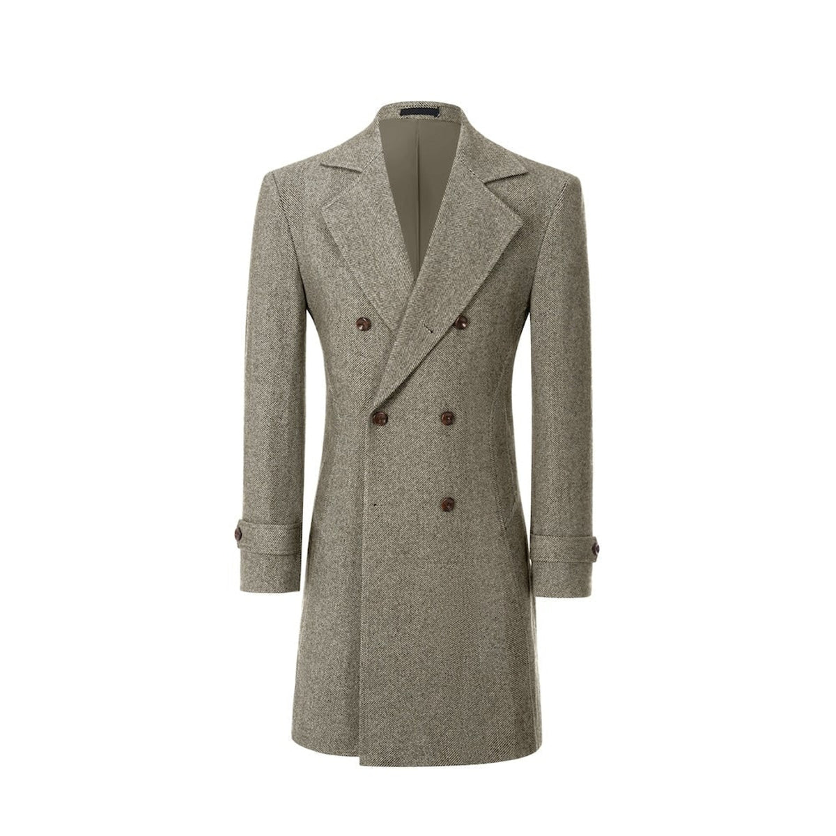 Men's Outerwear with Streamlined Long Coat and Double-Breasted Front - Image 30