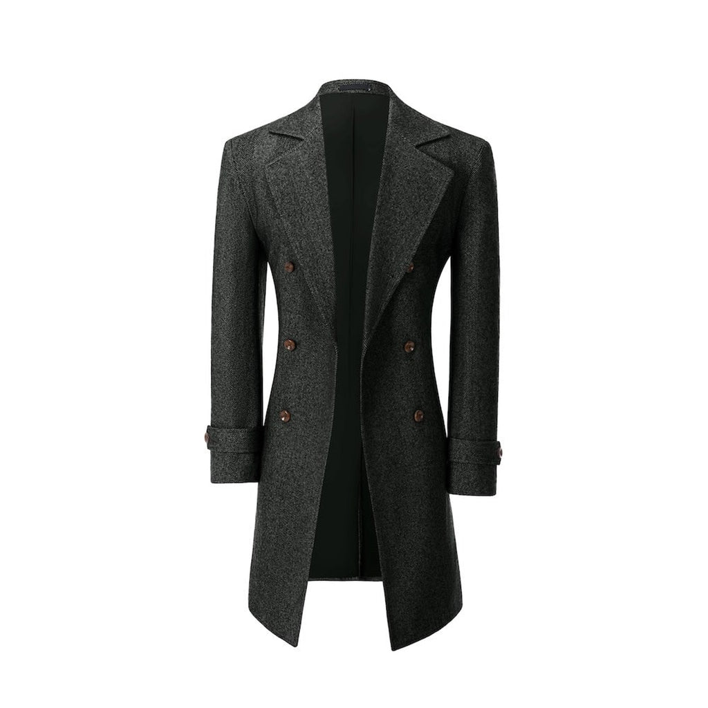 Men's Outerwear with Streamlined Long Coat and Double-Breasted Front - Image 20