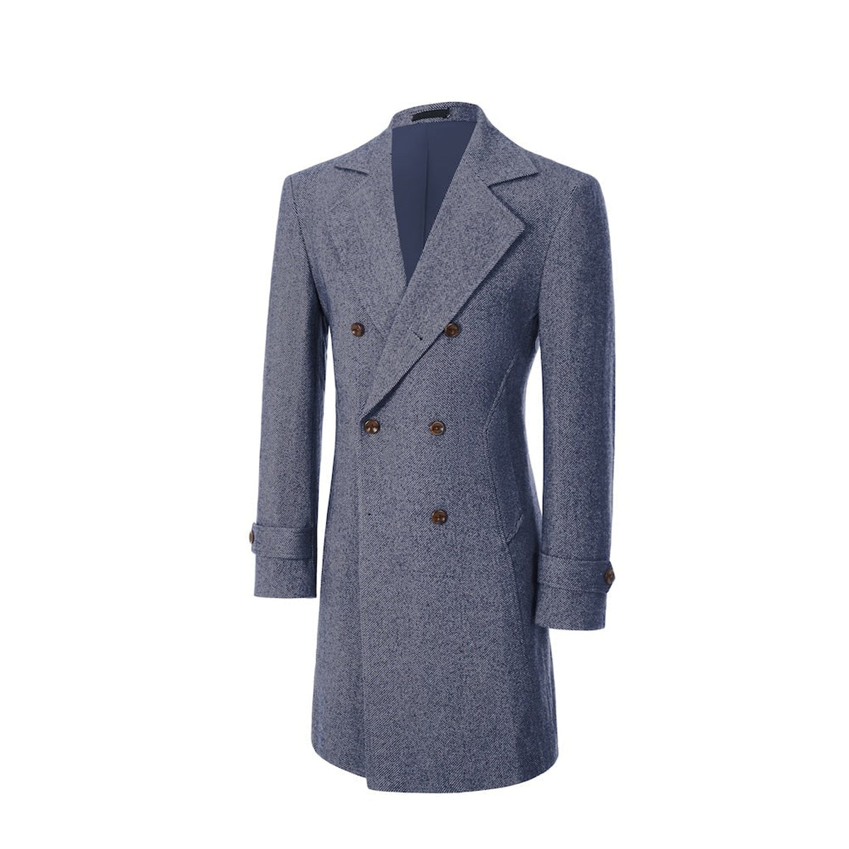 Men's Outerwear with Streamlined Long Coat and Double-Breasted Front - Image 25