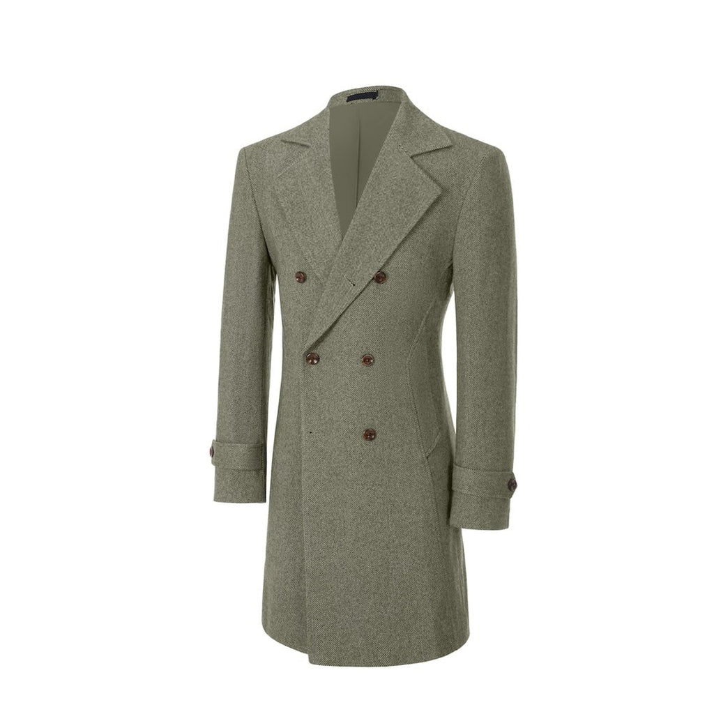 Men's Outerwear with Streamlined Long Coat and Double-Breasted Front - Image 43