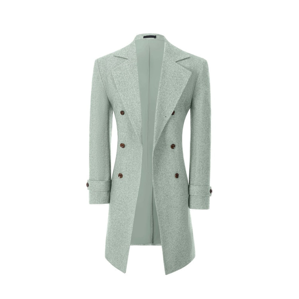 Men's Outerwear with Streamlined Long Coat and Double-Breasted Front - Image 62