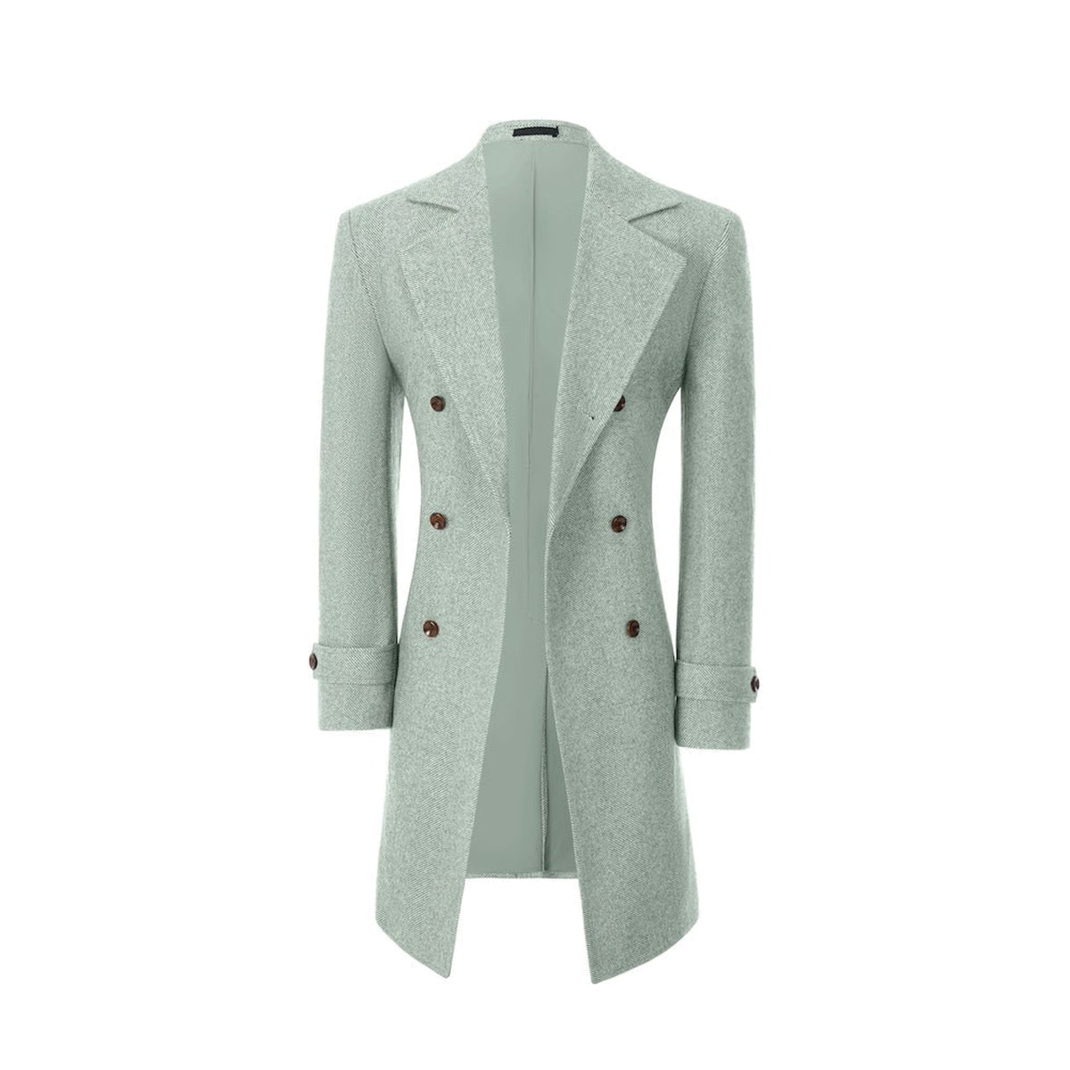 Men's Outerwear with Streamlined Long Coat and Double-Breasted Front - Image 62