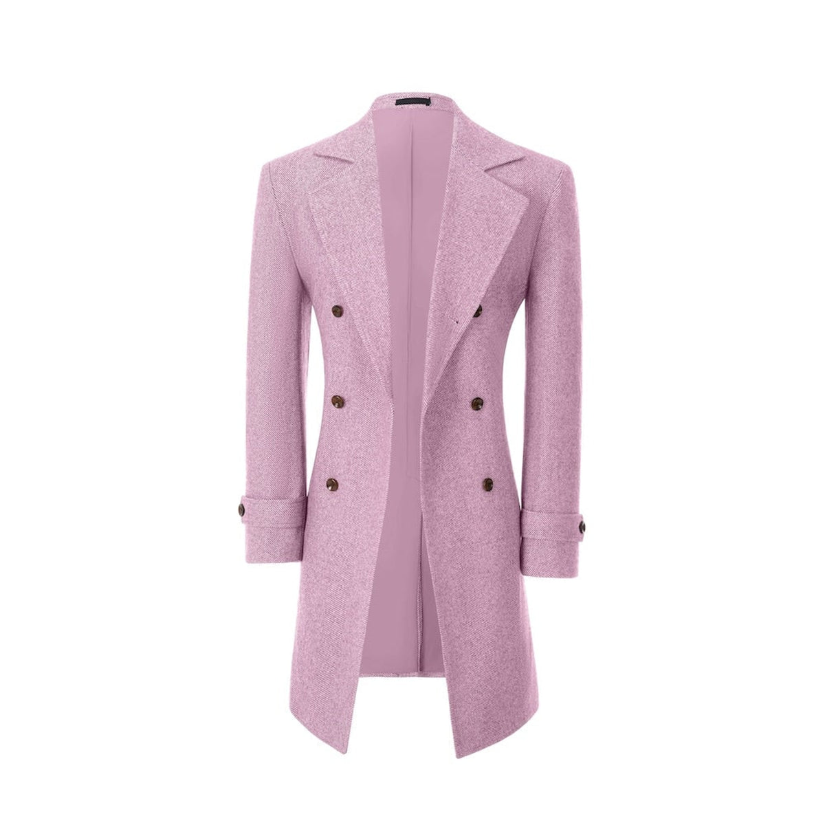 Men's Outerwear with Streamlined Long Coat and Double-Breasted Front - Image 80