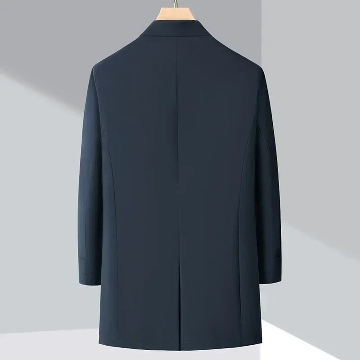 Men's Outerwear with Streamlined Trench Coat and Quilted Interior - Image 2