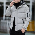 Men's Padded Down Jacket with Hooded Long Sleeve and Collar - Image 1