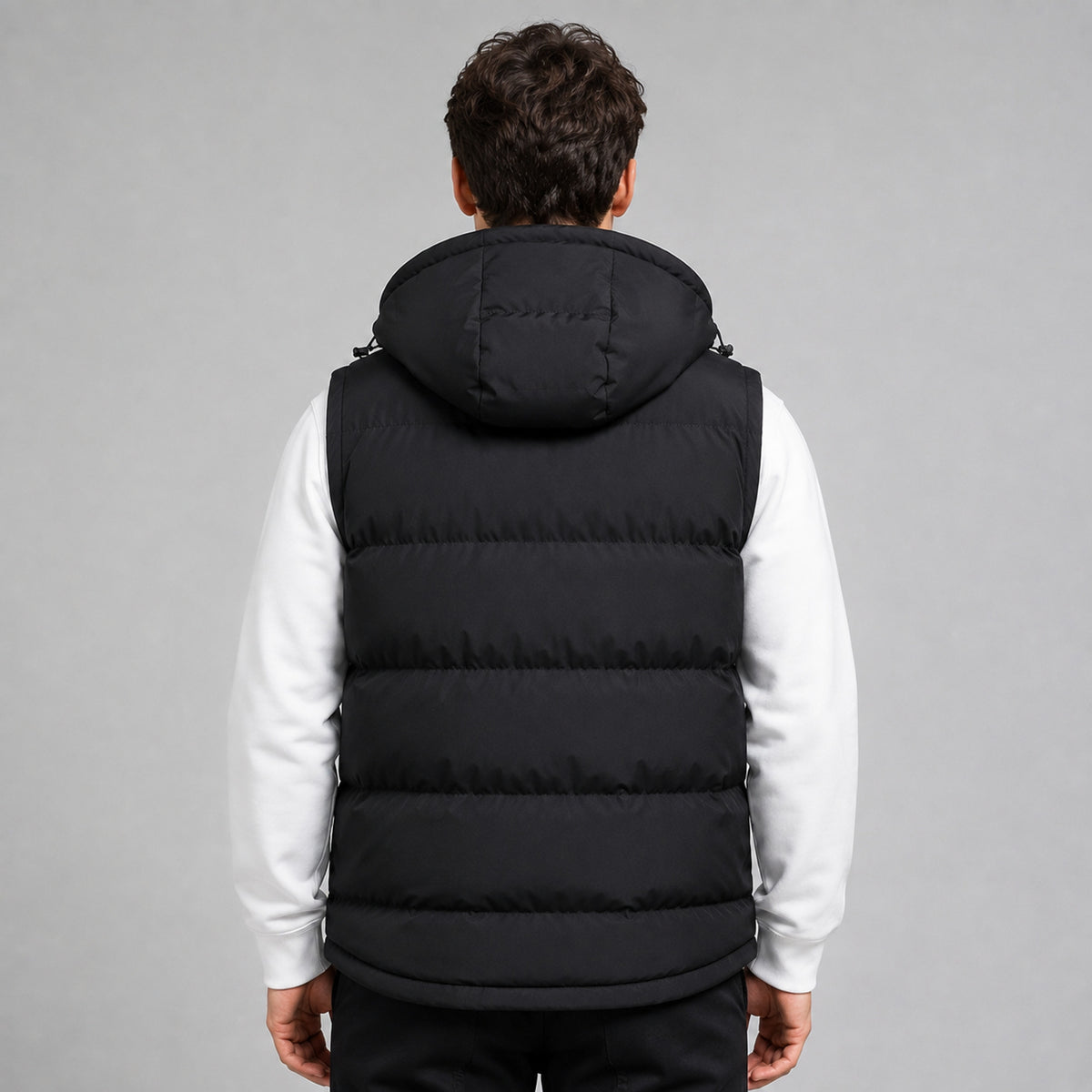 Men's Padded Gilet With Hood And Pockets - Image 2