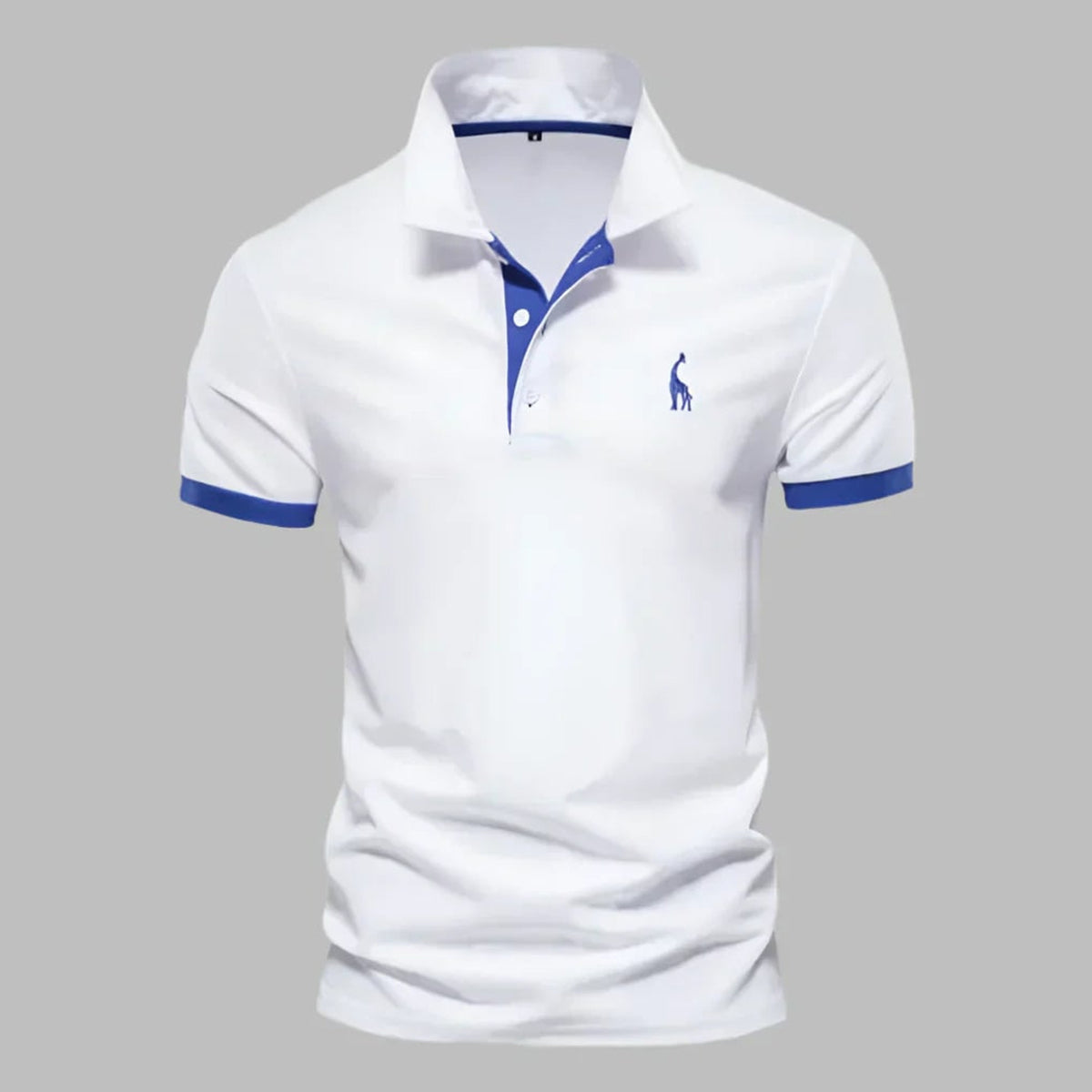 Men's Polo Shirt with Streamlined Tailored Fit and Button Placket - Image 1