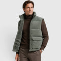 Men's Puffer Gilet Fleece-Lined Corduroy Zip-Up Bodywarmer - Image 1