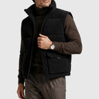 Men's Puffer Gilet Fleece-Lined Corduroy Zip-Up Bodywarmer - Image 6