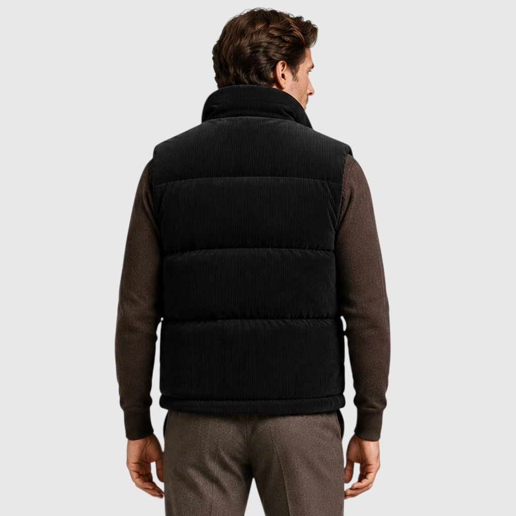 Men's Puffer Gilet Fleece-Lined Corduroy Zip-Up Bodywarmer - Image 7