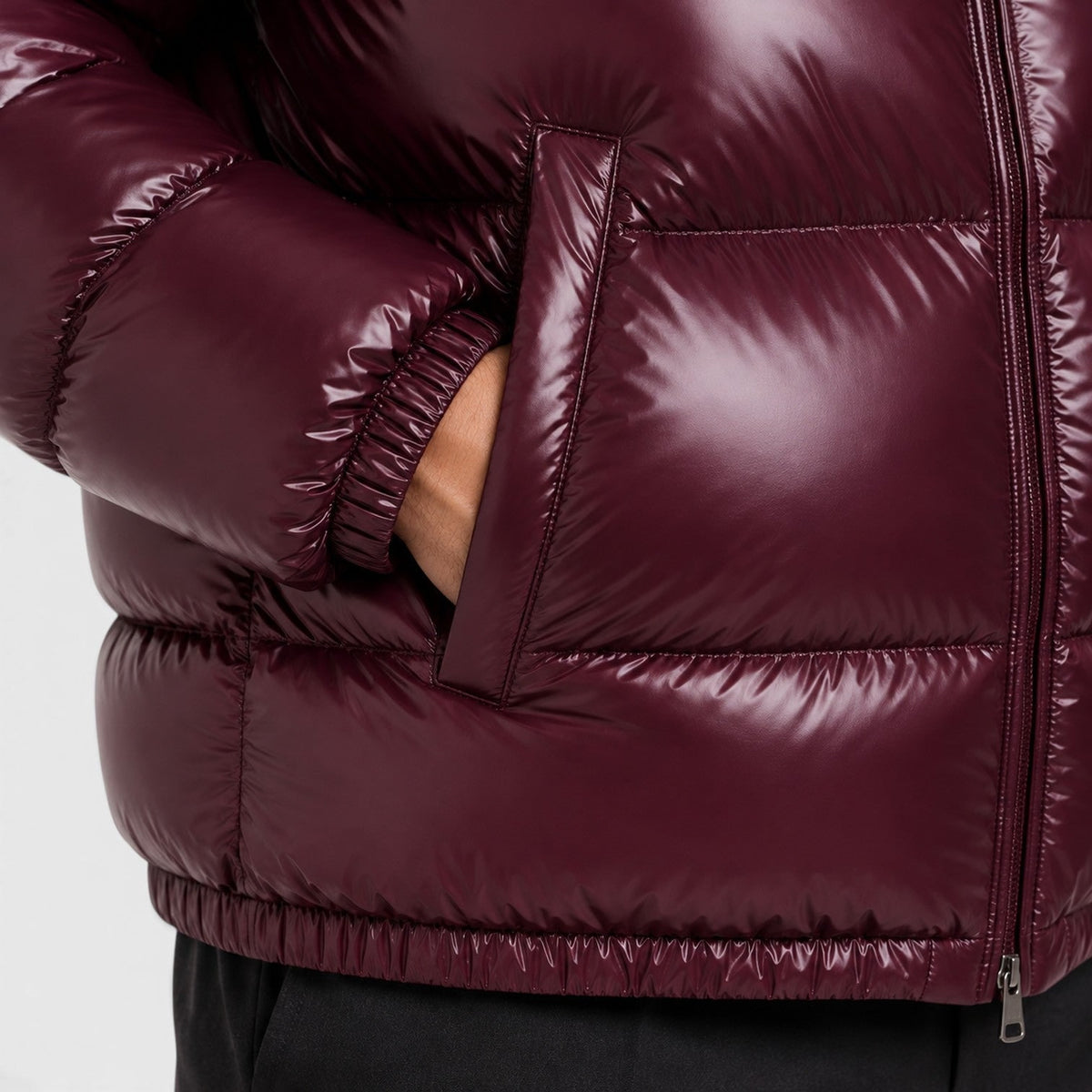 Men's Puffer Jacket with Insulated Hooded Design and Elasticated Cuffs - Image 3