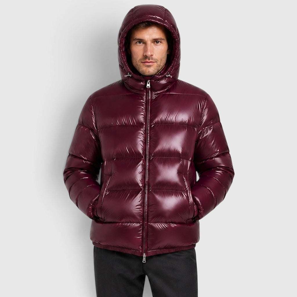 Men's Puffer Jacket with Insulated Hooded Design and Elasticated Cuffs - Image 4