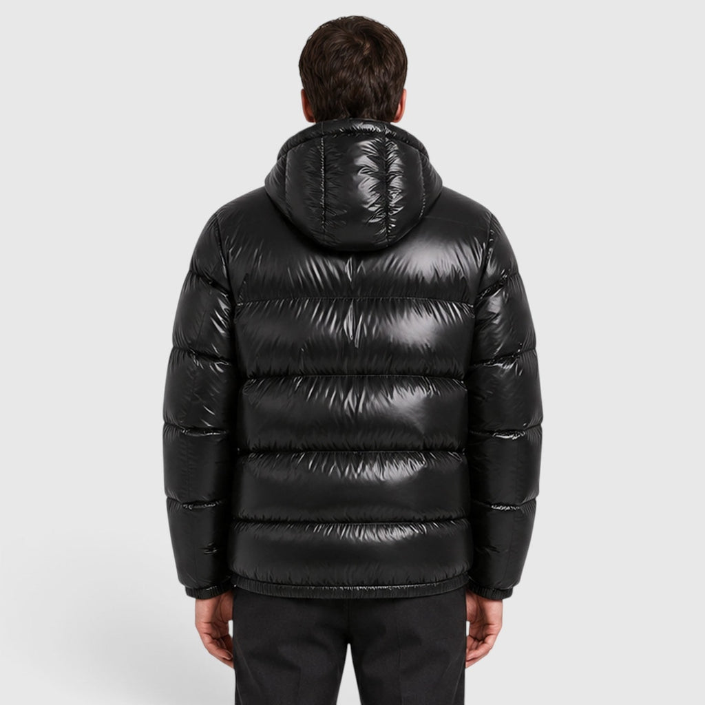 Men's Puffer Jacket with Insulated Hooded Design and Elasticated Cuffs - Image 6