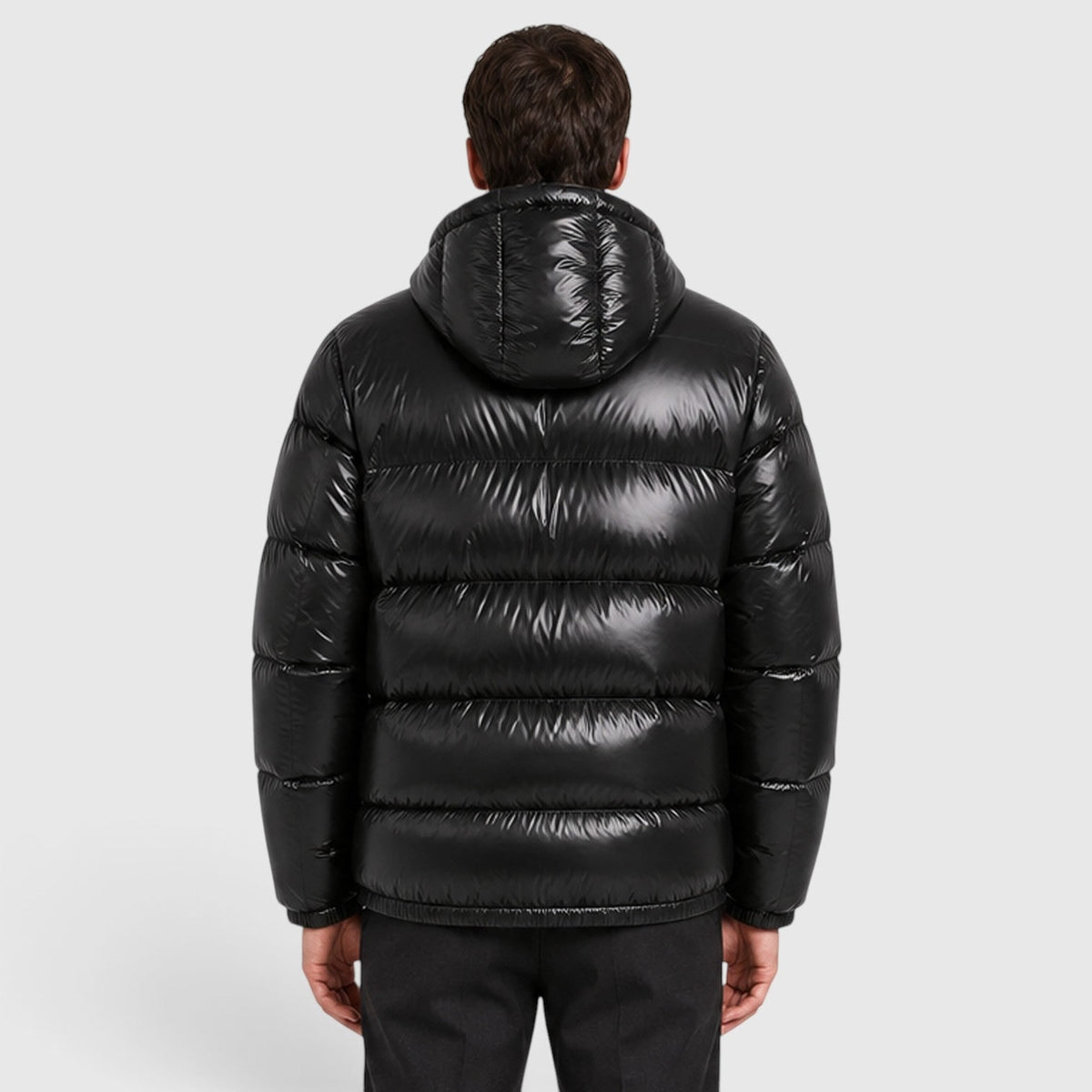 Men's Puffer Jacket with Insulated Hooded Design and Elasticated Cuffs - Image 6
