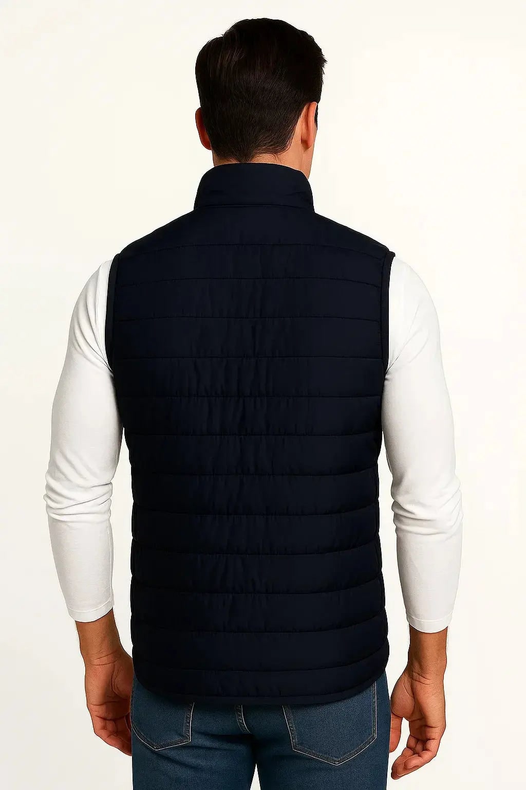 Men's Puffer Vest with Warm Sleeveless Jacket and Stand Collar - Image 2