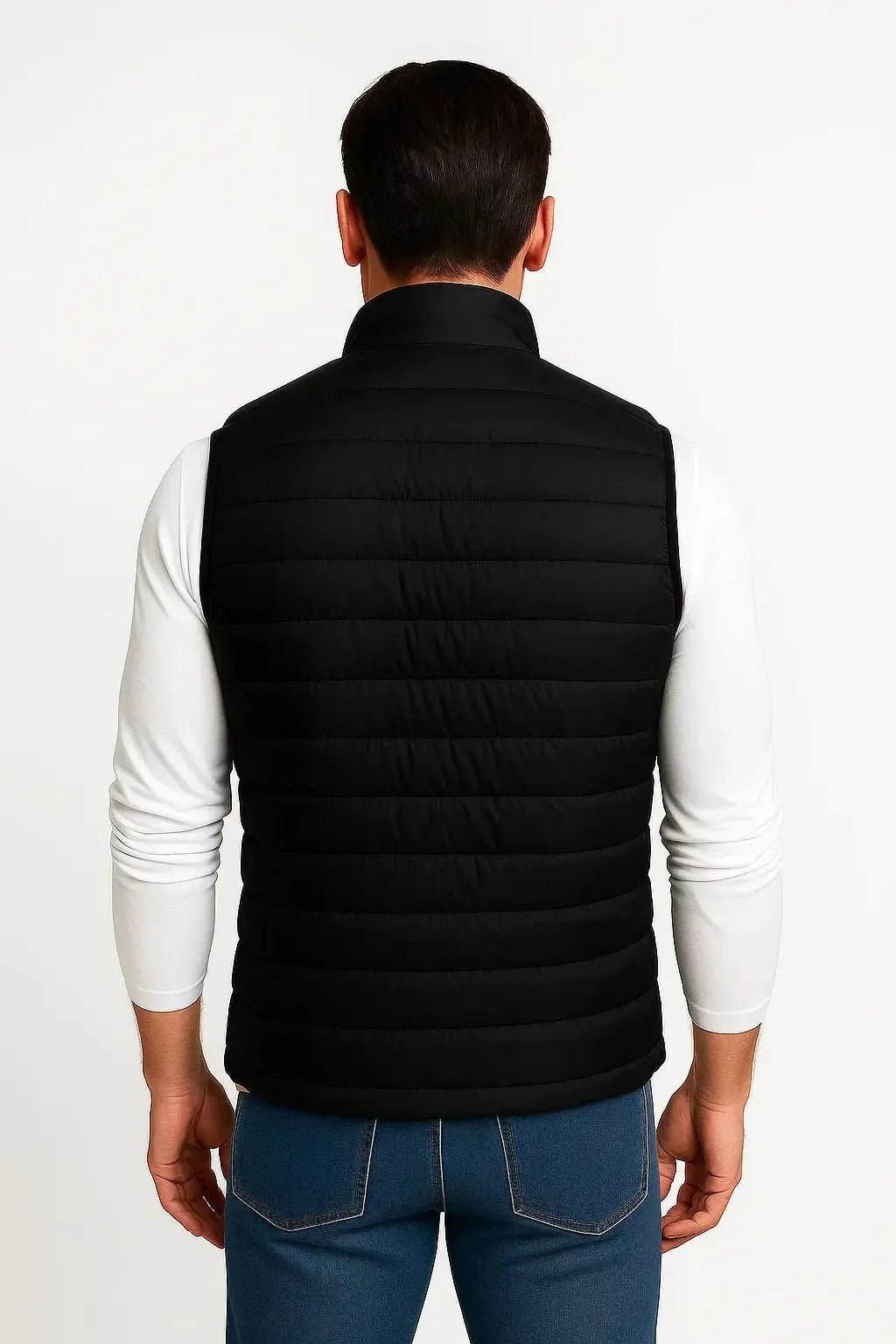 Men's Puffer Vest with Warm Sleeveless Jacket and Stand Collar - Image 5