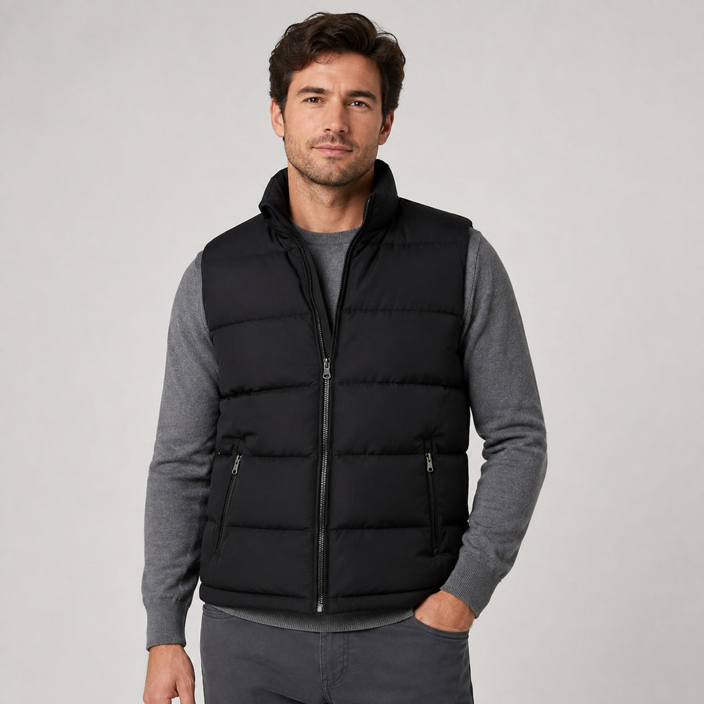 Men's Quilted Gilet Bodywarmer With Zip Front - Image 1