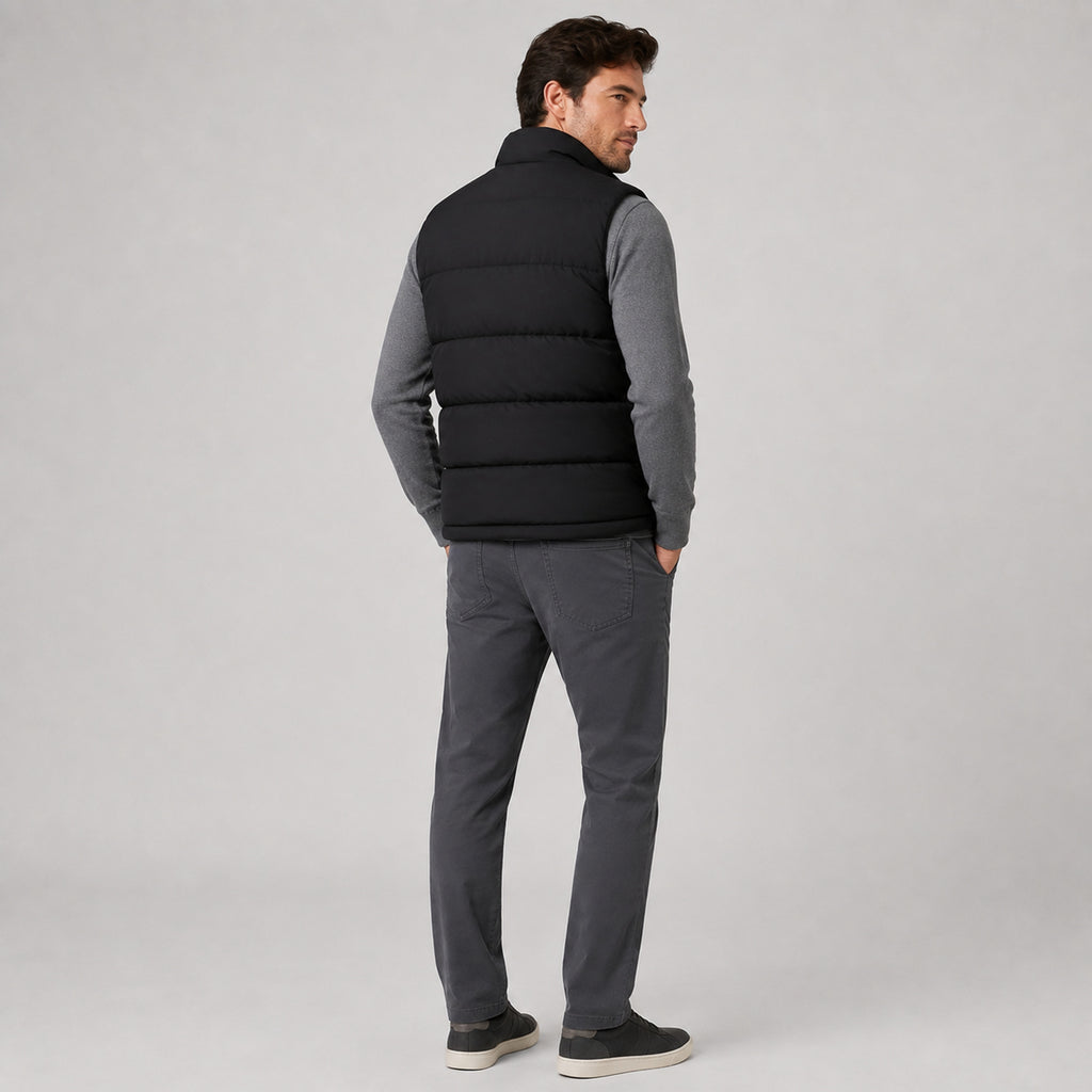 Men's Quilted Gilet Bodywarmer With Zip Front - Image 2
