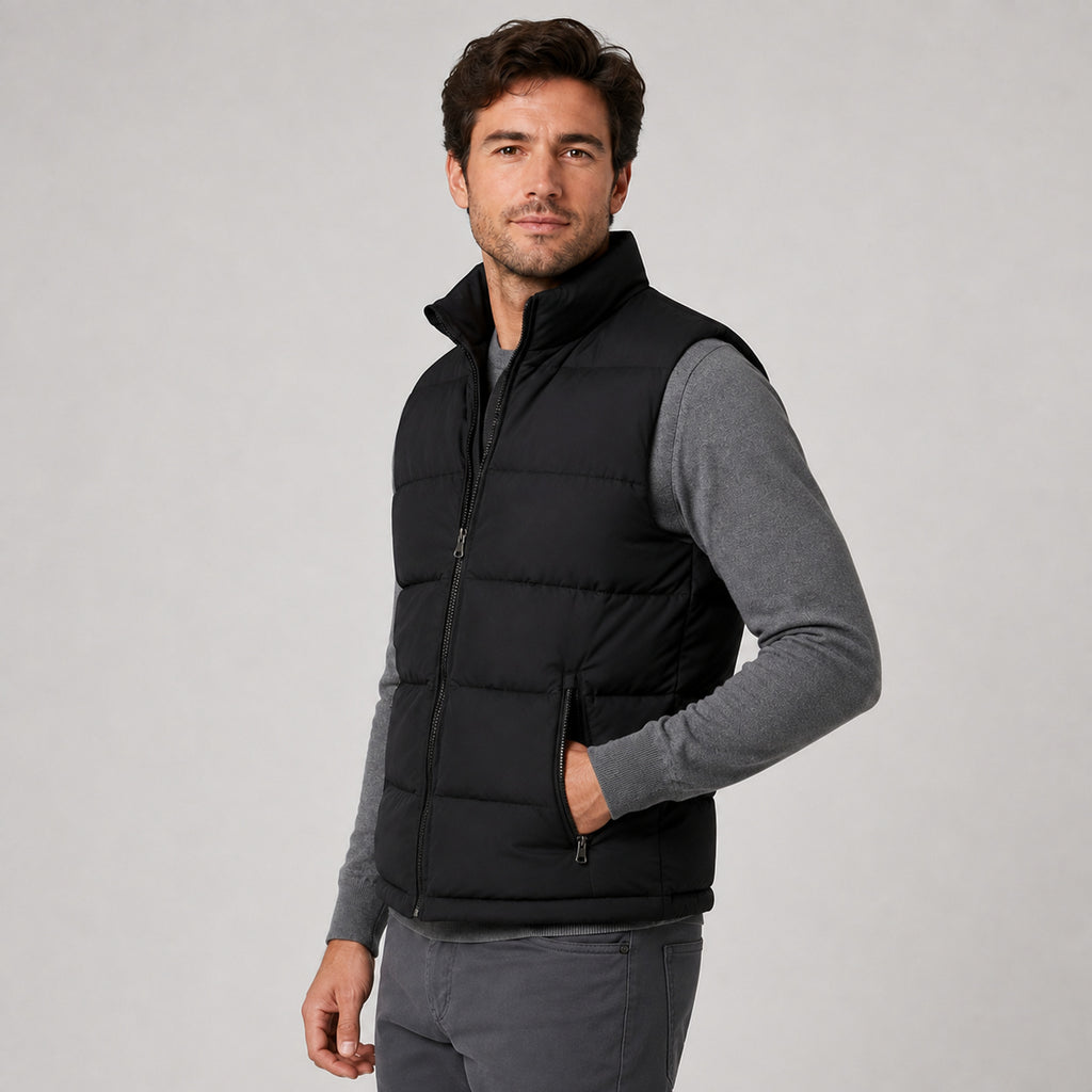 Men's Quilted Gilet Bodywarmer With Zip Front - Image 3
