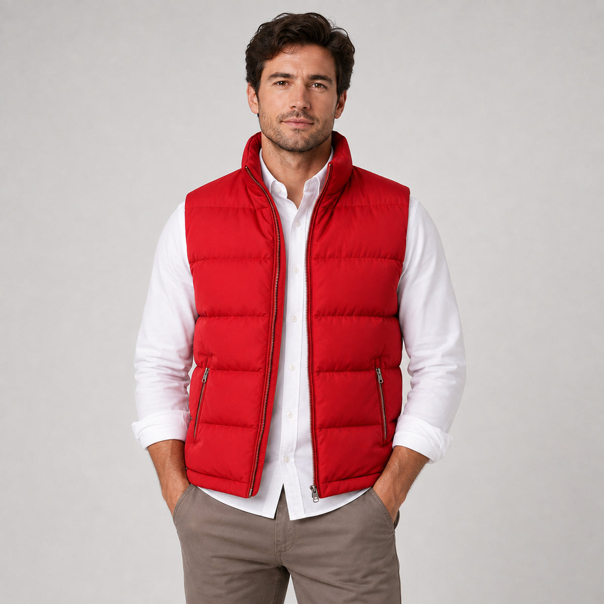 Men's Quilted Gilet Bodywarmer With Zip Front - Image 6