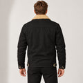 Men's Sherpa-Lined Trucker Jacket With Fleece Collar And Press-Stud Chest Pockets - Image 2