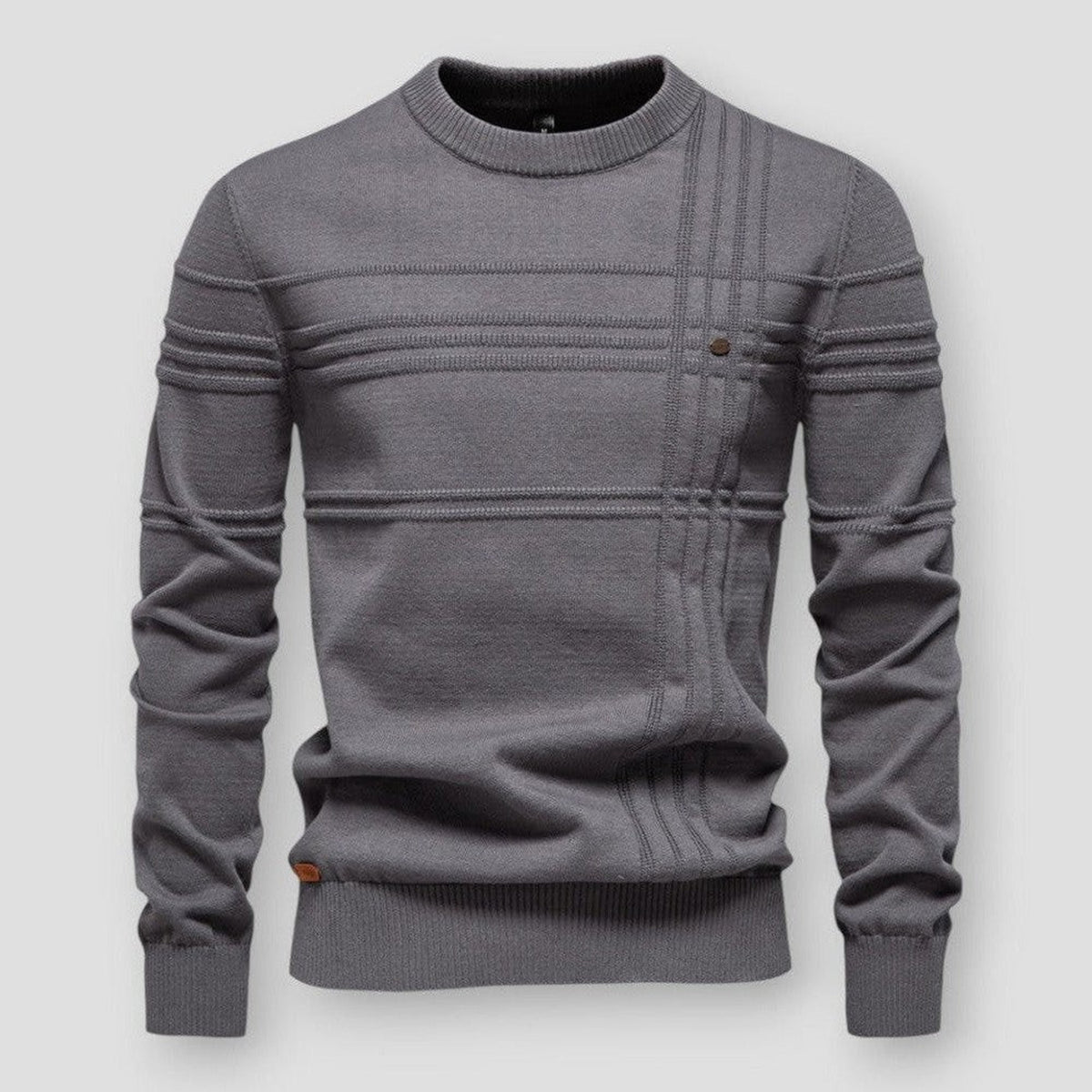 Men's Sweater with Relaxed Round Neck and Classic Fit - Image 1