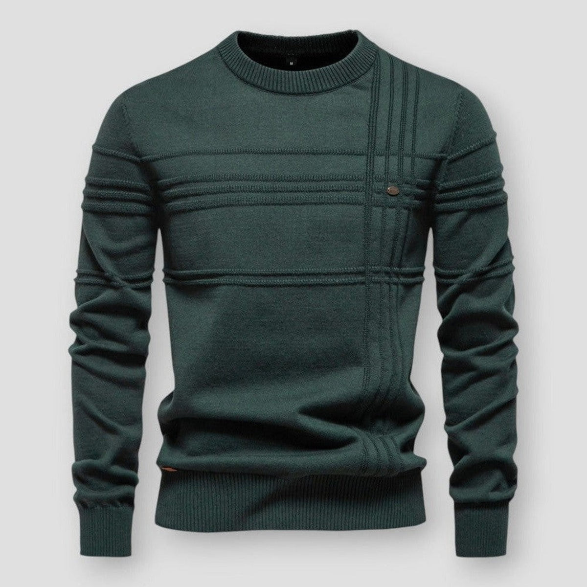 Men's Sweater with Relaxed Round Neck and Classic Fit - Image 4