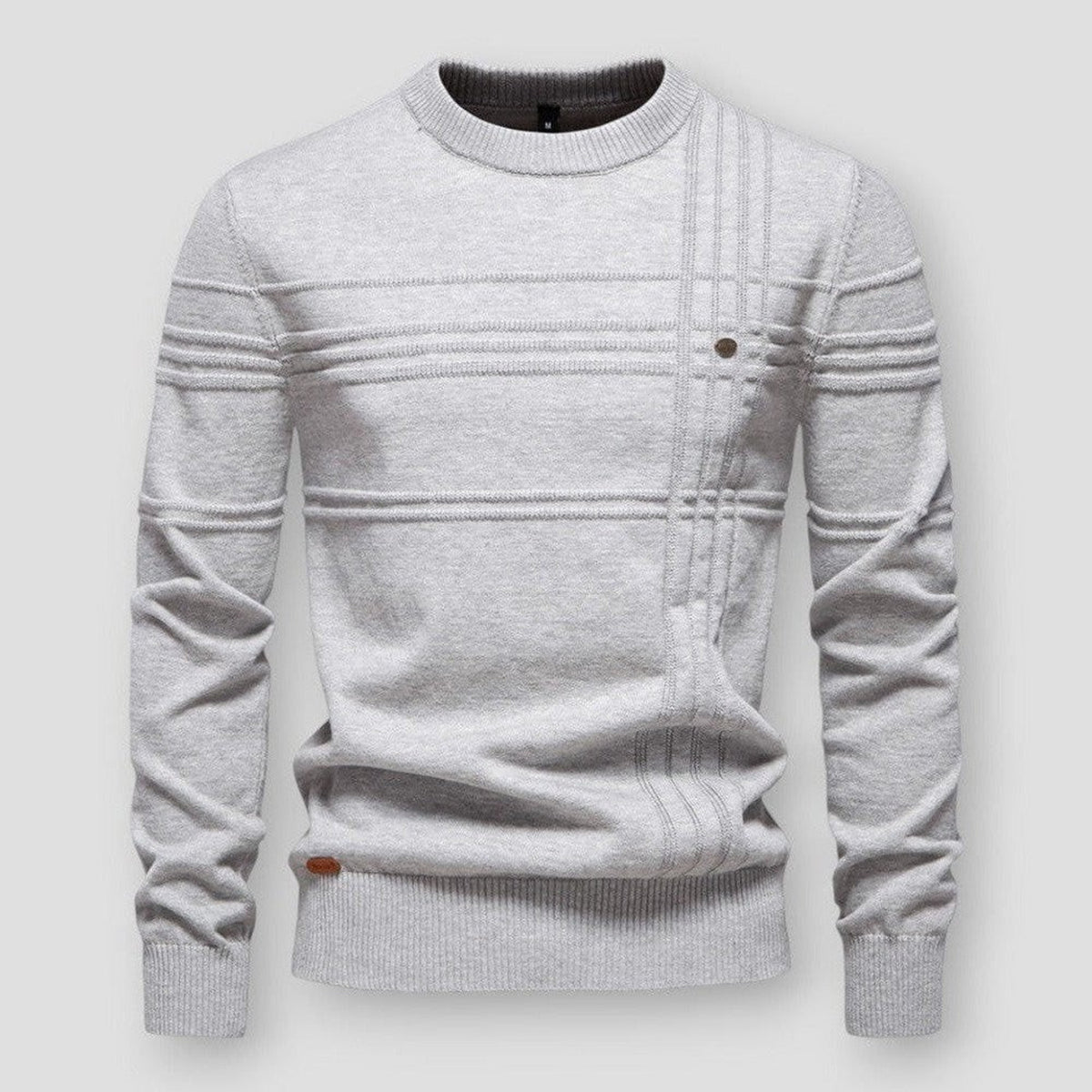 Men's Sweater with Relaxed Round Neck and Classic Fit - Image 5
