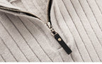 Men's Sweater with Zip-Up Half-Turtleneck and Long Sleeves - Image 2