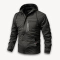 Men's Waterproof Hooded Jacket with Adjustable -Lined Fit and Zip Pockets - Image 1