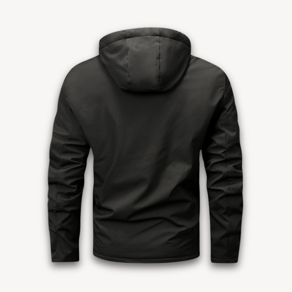 Men's Waterproof Hooded Jacket with Adjustable -Lined Fit and Zip Pockets - Image 8