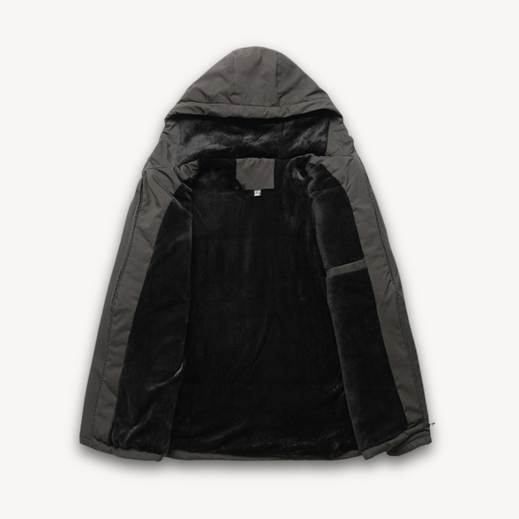 Men's Waterproof Hooded Jacket with Adjustable -Lined Fit and Zip Pockets - Image 9