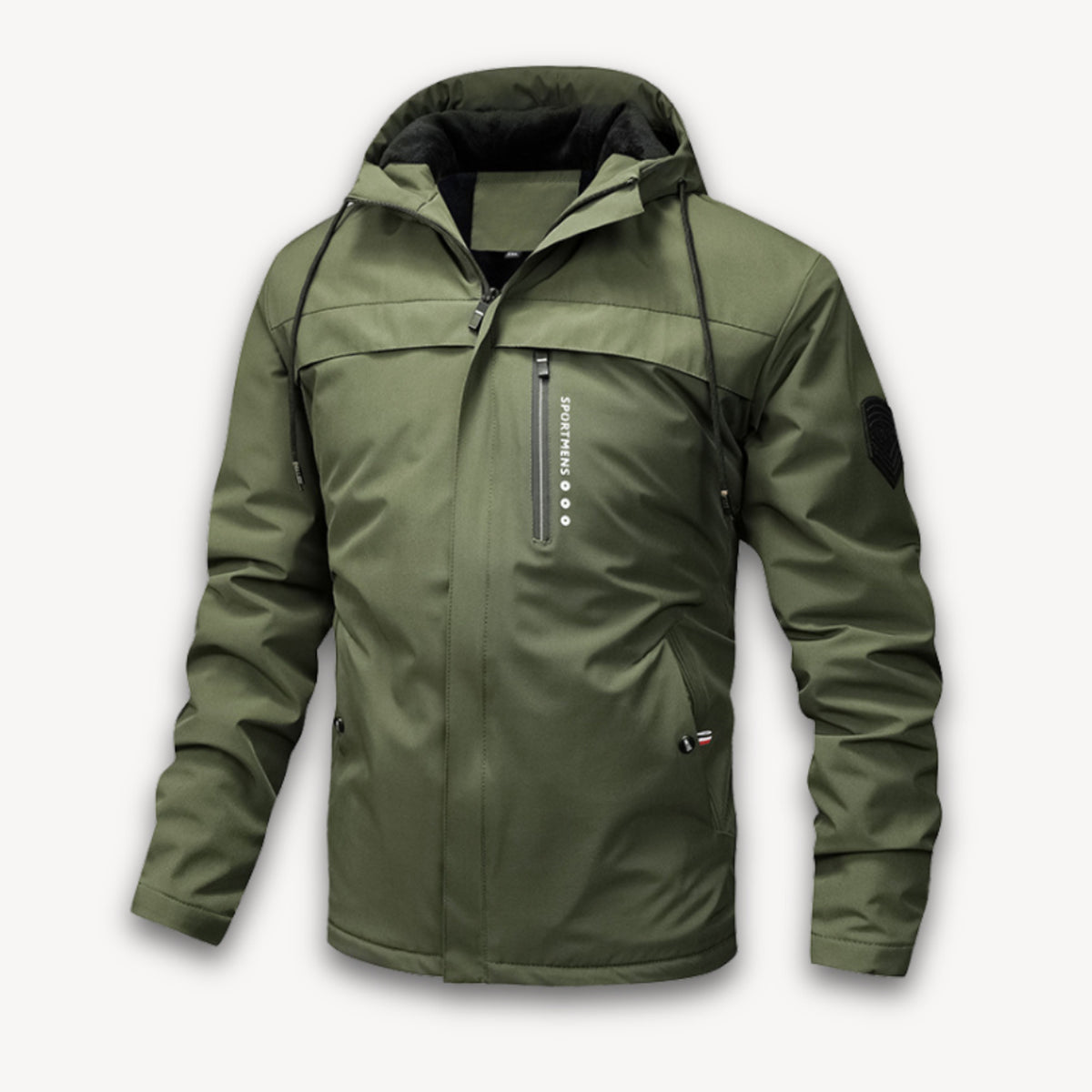 Men's Waterproof Hooded Jacket with Adjustable -Lined Fit and Zip Pockets - Image 5