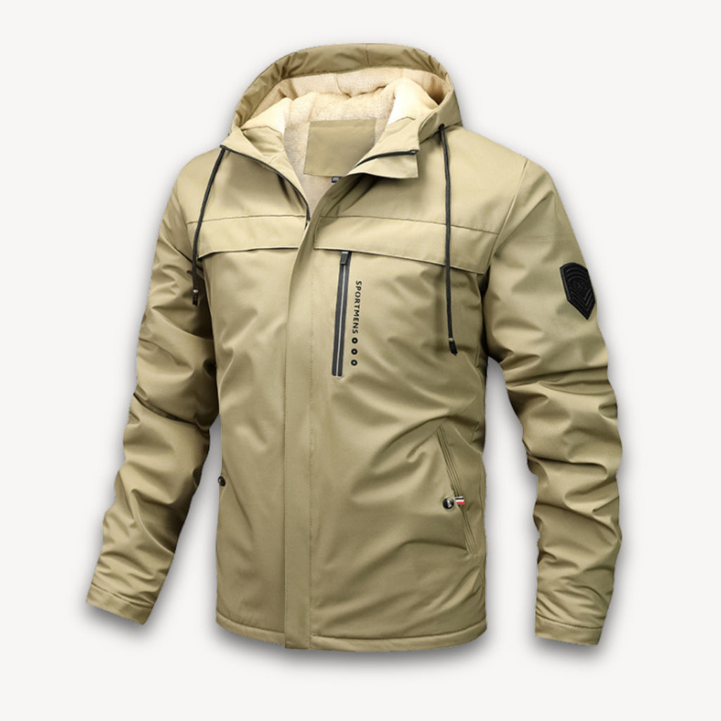 Men's Waterproof Hooded Jacket with Adjustable -Lined Fit and Zip Pockets - Image 4