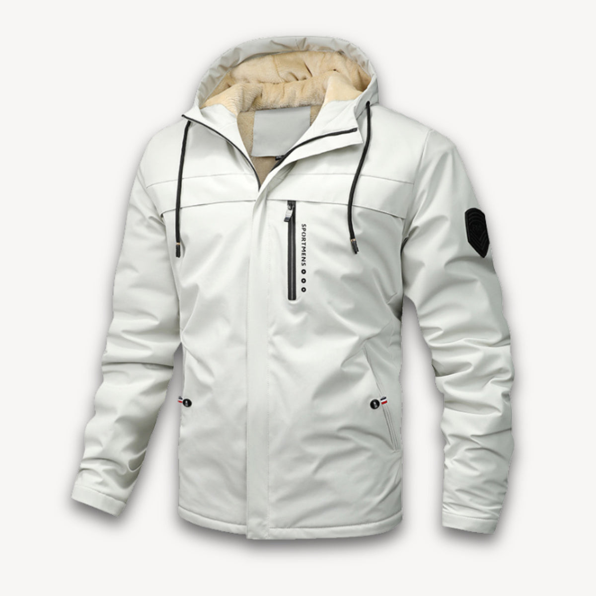 Men's Waterproof Hooded Jacket with Adjustable -Lined Fit and Zip Pockets - Image 2