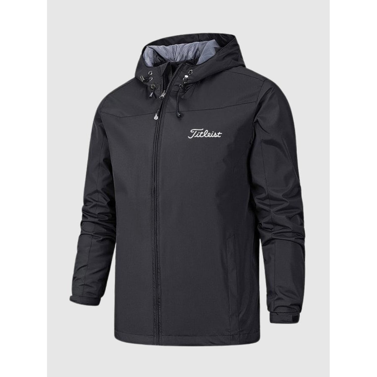 Men's Waterproof Jacket Relaxed Windbreaker Full-Zip Hooded - Image 1